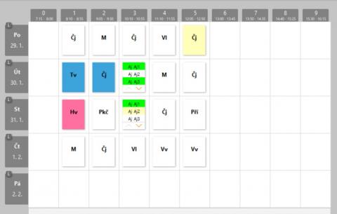 Rozvrh 5.A (+ zbytek 5. B)