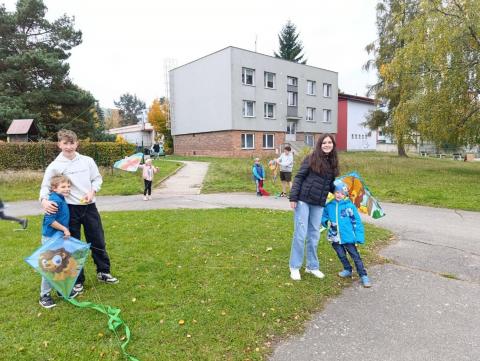 Pouštění draků s deváťáky 1.C