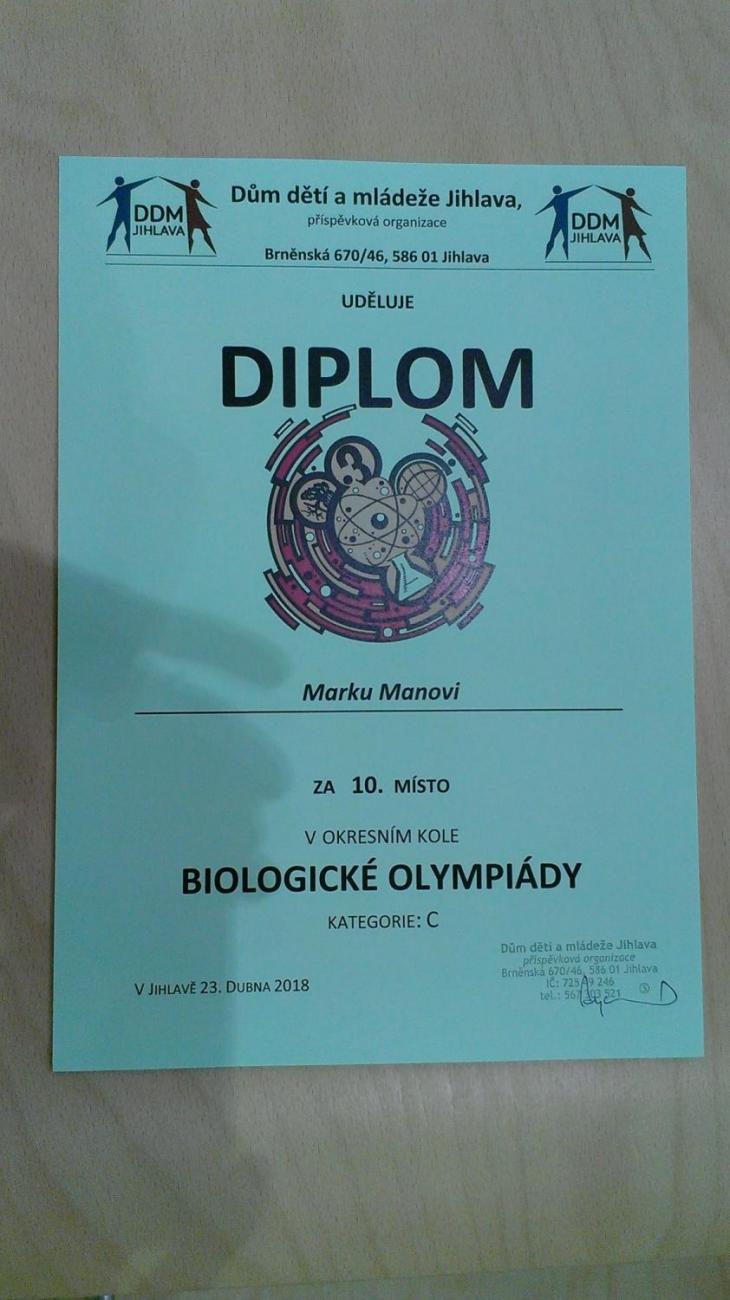 biologická olympiáda, okresní kolo, kategorie C (8. a 9. ročník)