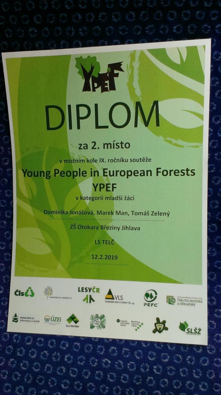 YPEF Telč - lesnická olympiáda - 2. místo