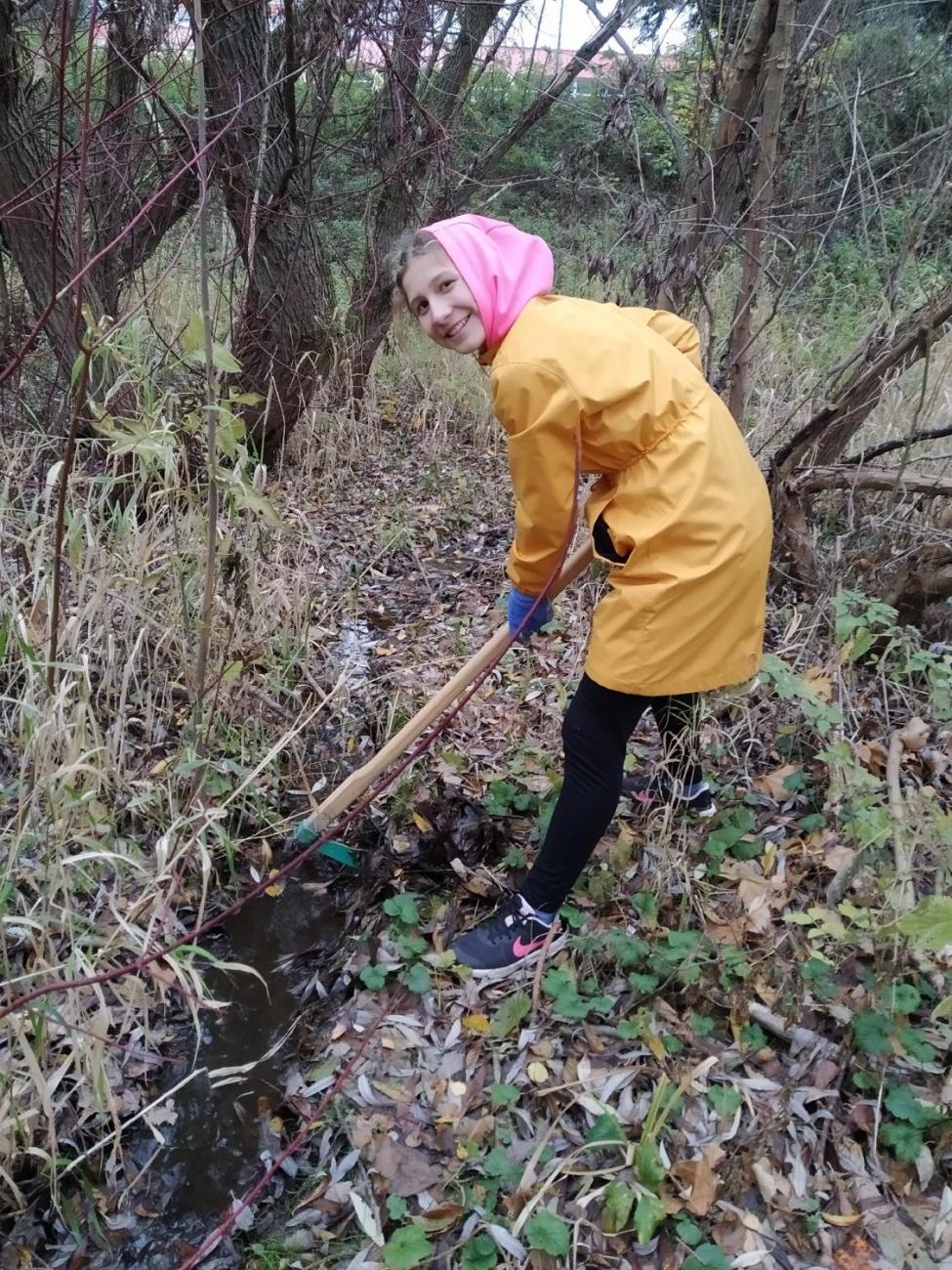 Úklid a obnova mokřadních tůní u školy