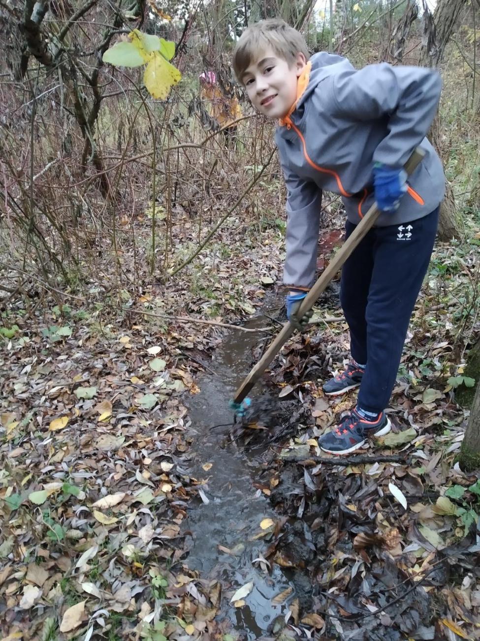 Úklid a obnova mokřadních tůní u školy