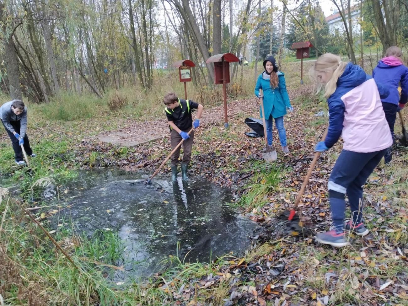 Úklid a obnova mokřadních tůní u školy