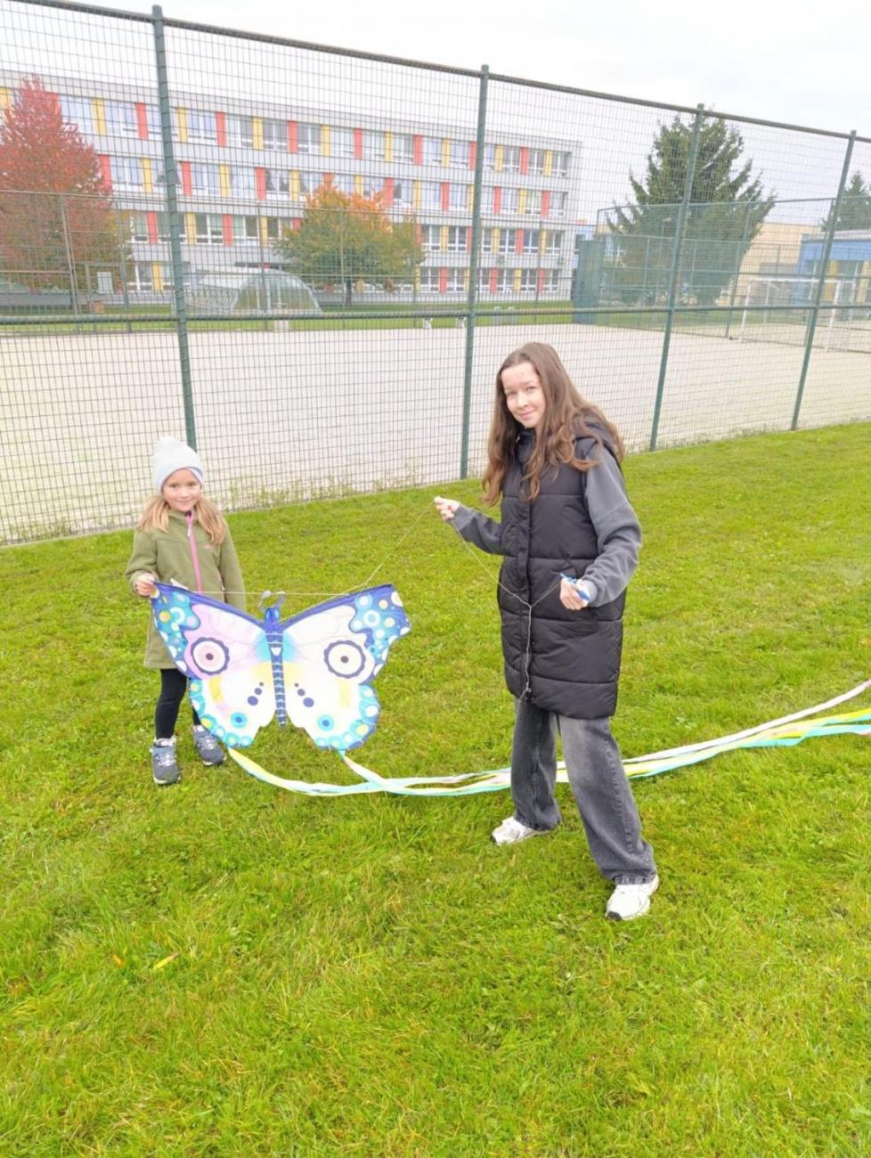 Pouštění draků s deváťáky 1.C