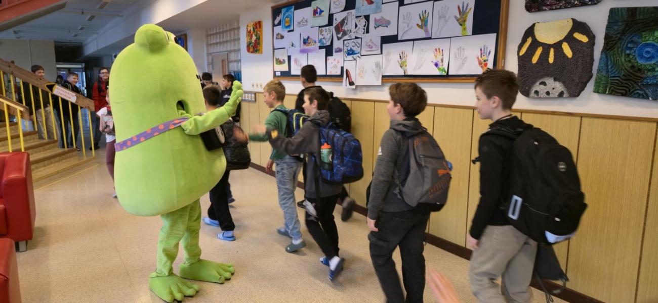 Žabák Cvaky Cvak navštívil naši školu