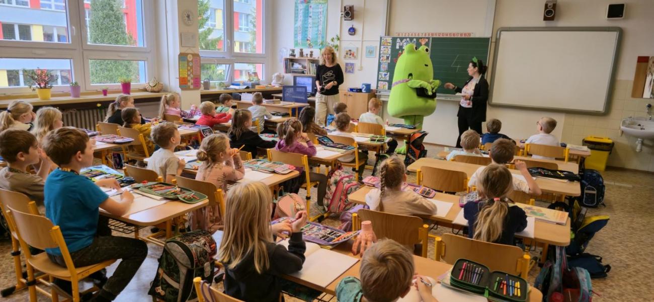 Žabák Cvaky Cvak navštívil naši školu