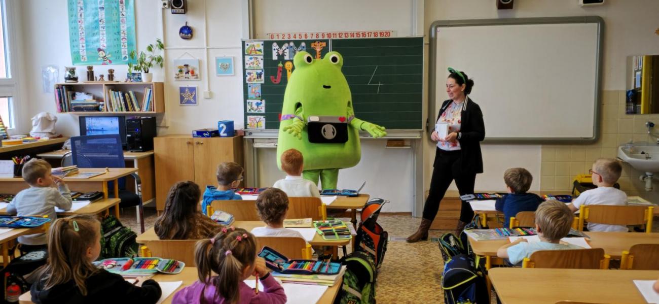 Žabák Cvaky Cvak navštívil naši školu