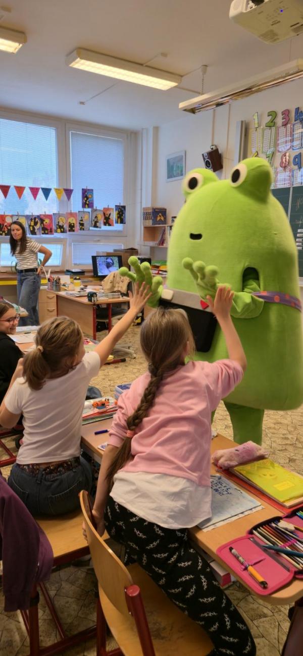 Žabák Cvaky Cvak navštívil naši školu