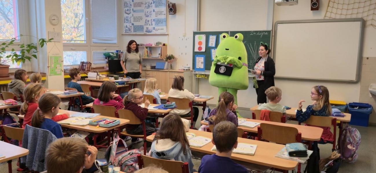 Žabák Cvaky Cvak navštívil naši školu