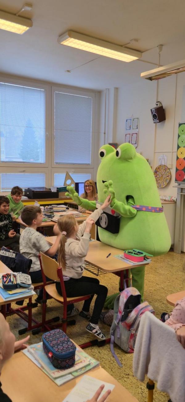 Žabák Cvaky Cvak navštívil naši školu