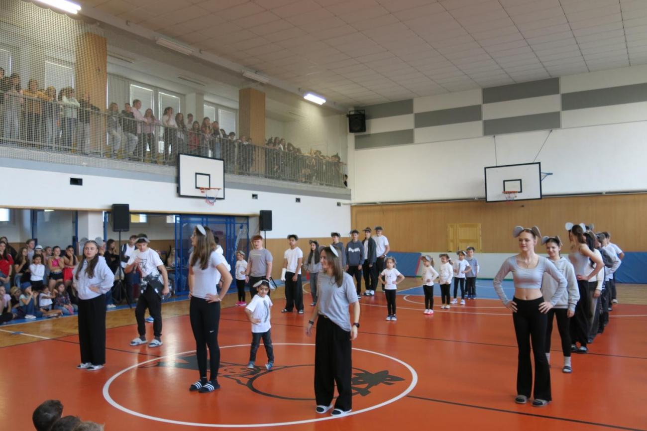 Vystoupení v tělocvičně v rámci 32. Veletrhu zdraví