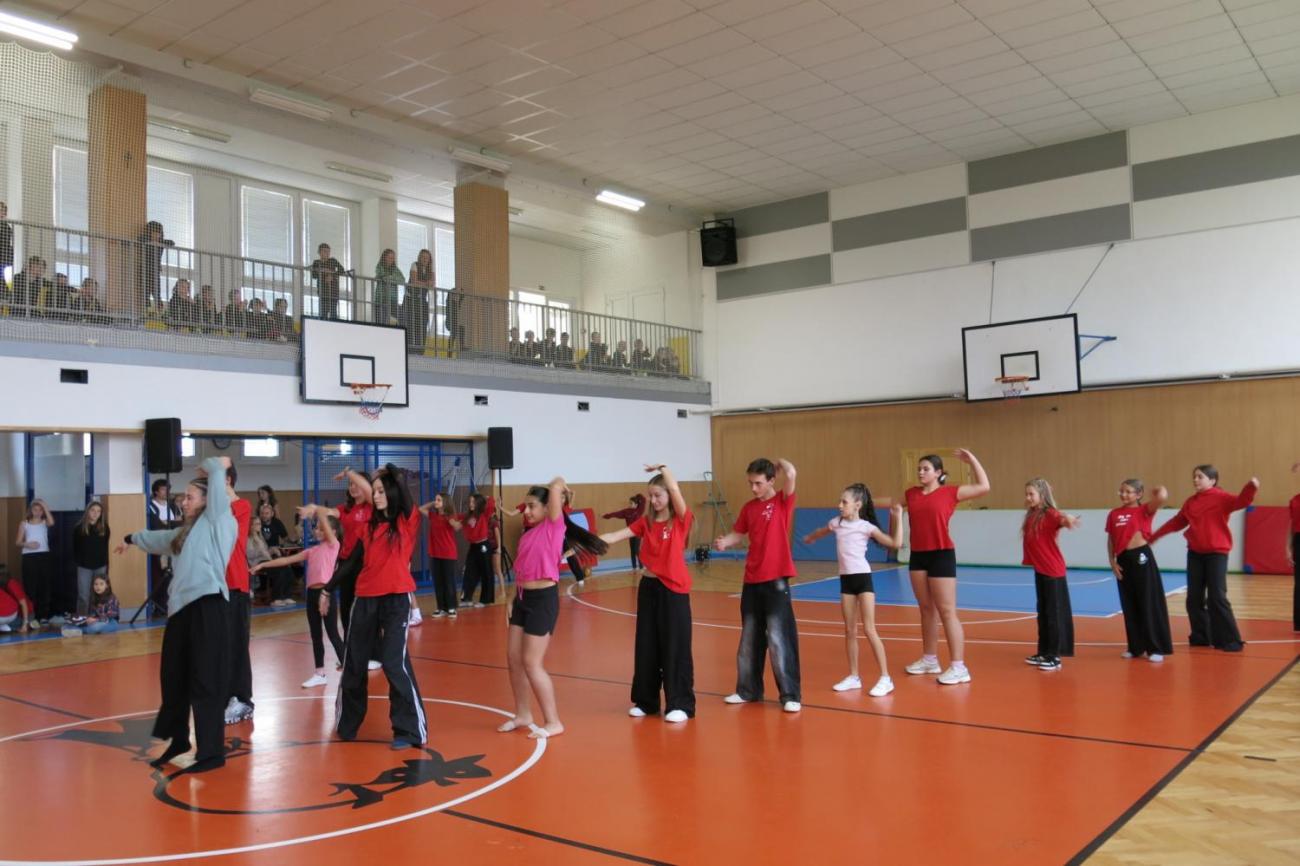 Vystoupení v tělocvičně v rámci 32. Veletrhu zdraví