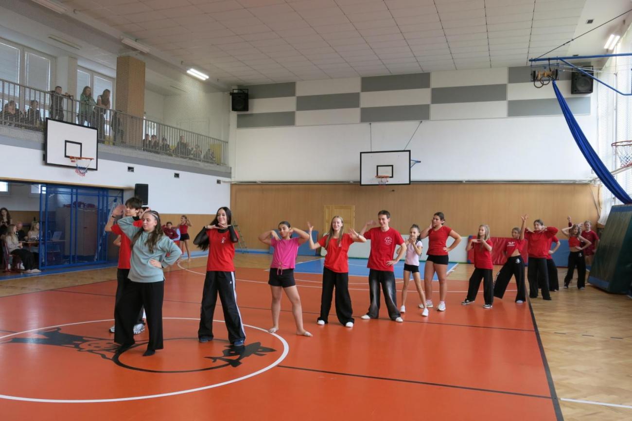 Vystoupení v tělocvičně v rámci 32. Veletrhu zdraví