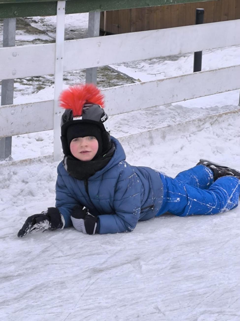 Hodina tělesné výchovy na bruslích 1.A
