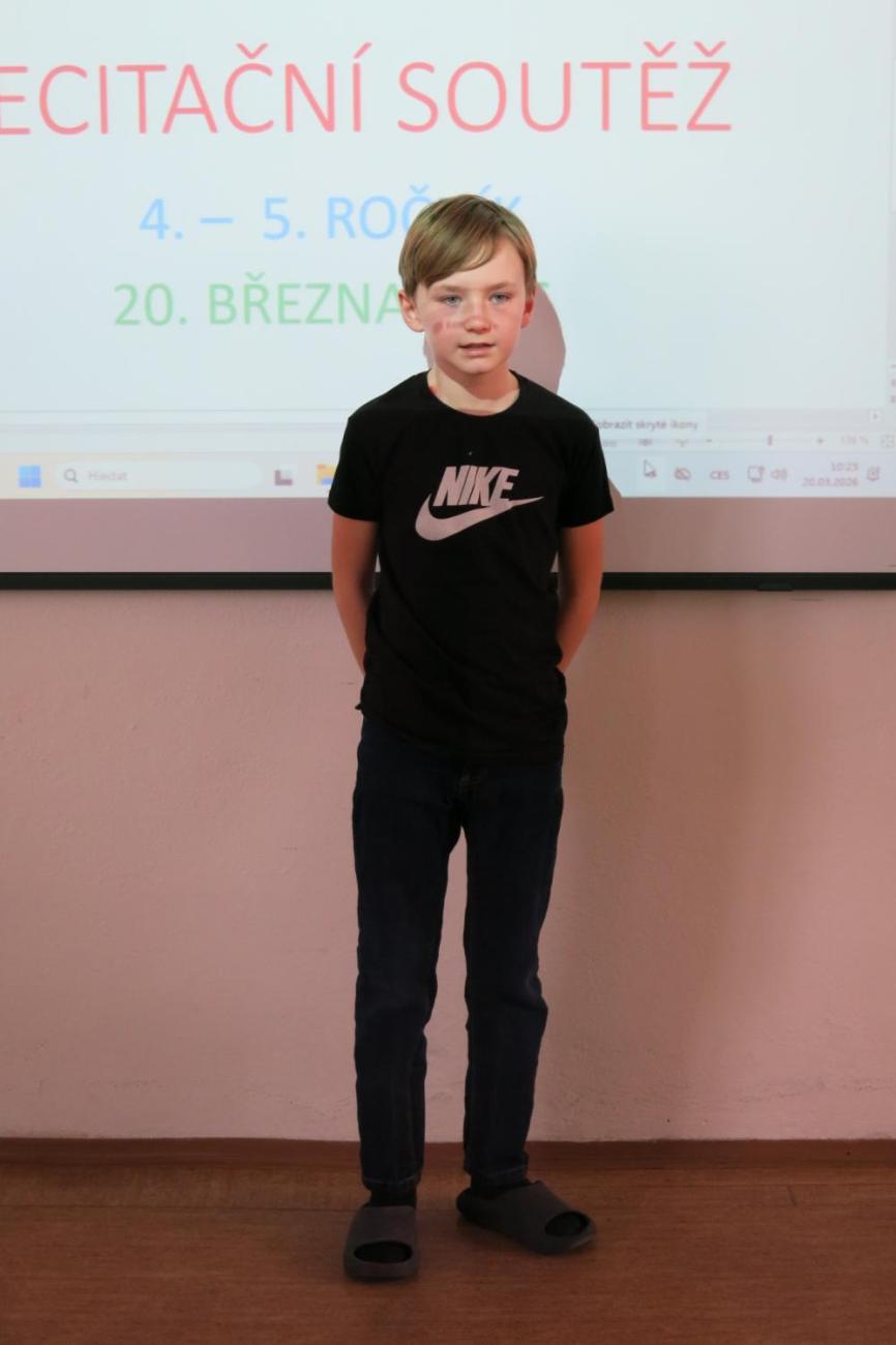 Recitační soutěž žáků 4. a 5. ročníků