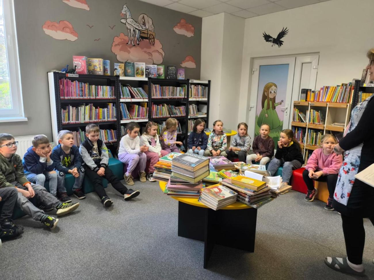 První návštěva knihovny  1.A
